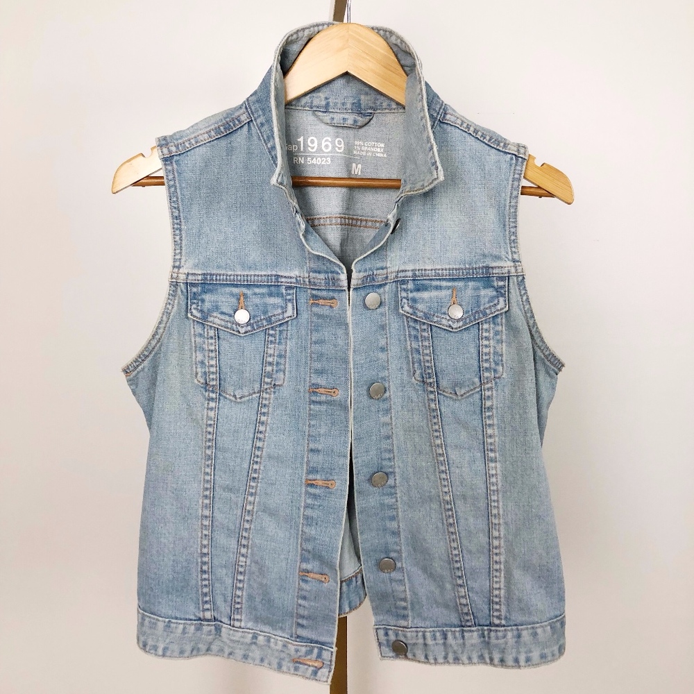 Gap 1969 Light Wash Denim Vest